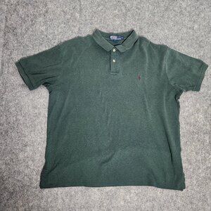 Polo Ralph Lauren VTG 90s Polo Shirt Men XL Green Short Sleeve‎ Pullover Cotton